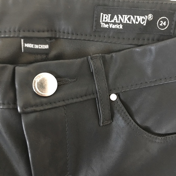 BLANKNYC Black Faux Leather Boot Cut Flare Pant 24 - Picture 11 of 14